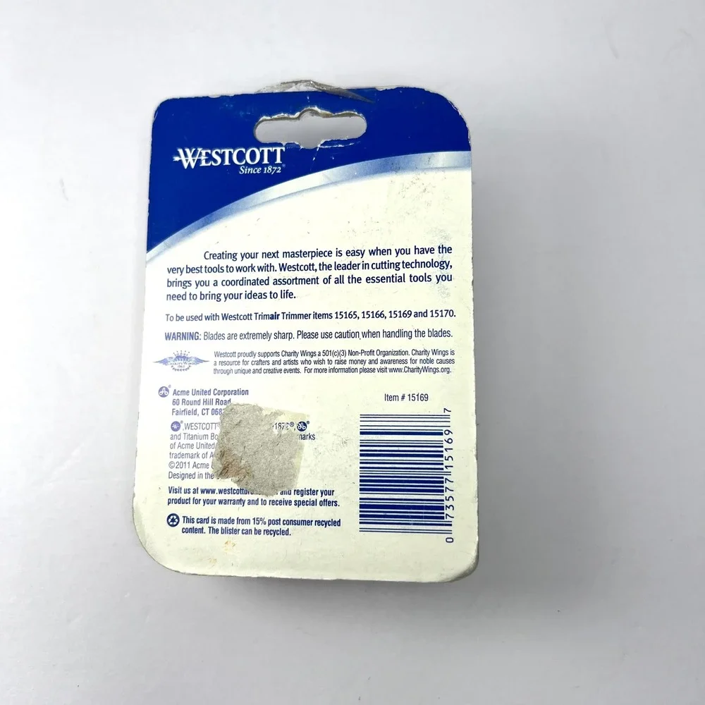 Westcott Red Trimair Replacement Blades 2‎ Pack Titanium Bonded 15169 NIP